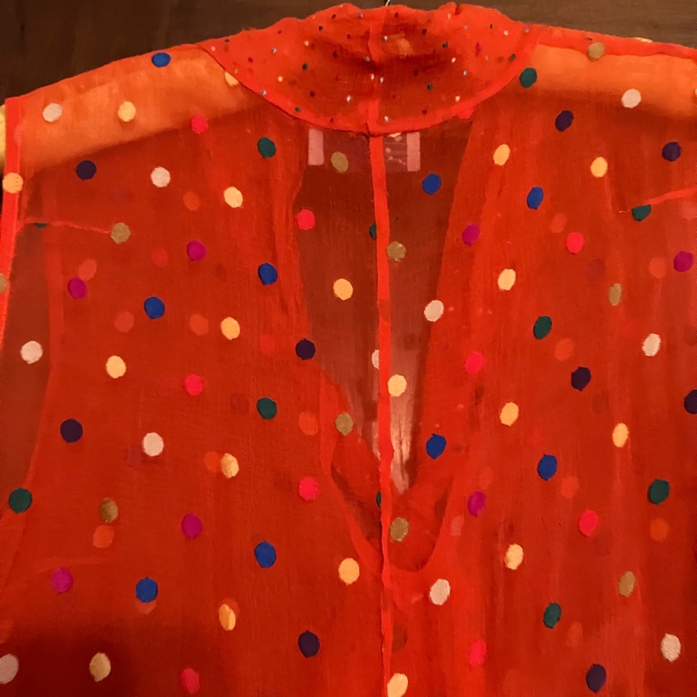 Polka Dot Midi Dress - Red - Picture 4 of 9